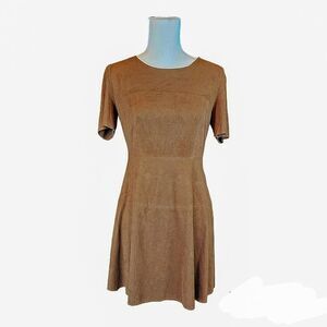 ALTAR’D STATE Brown Faux Suede Short Sleeve Dress Size M